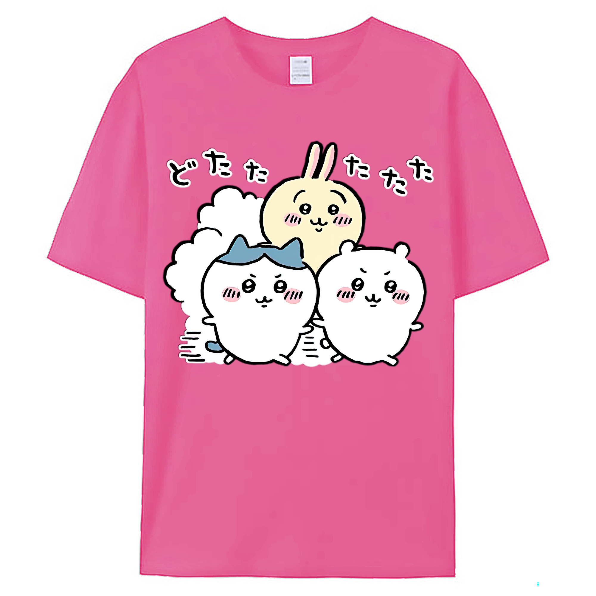 （画像用） ちいかわ ハチワレ Chii-kawa hachiware レディースカジュアルプリントTシャツ（綿100％）